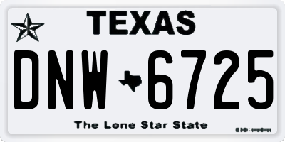 TX license plate DNW6725
