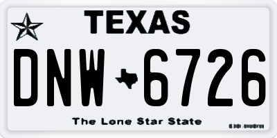TX license plate DNW6726