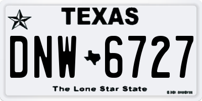TX license plate DNW6727