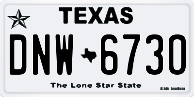 TX license plate DNW6730