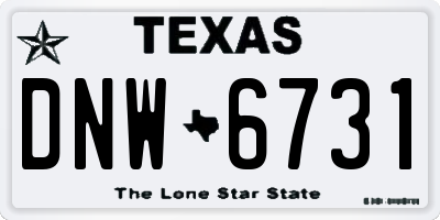 TX license plate DNW6731