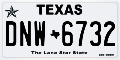 TX license plate DNW6732