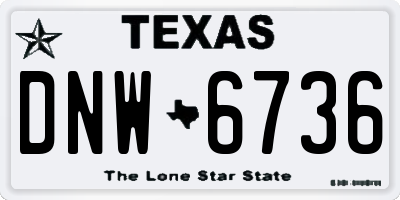 TX license plate DNW6736