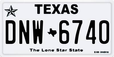 TX license plate DNW6740