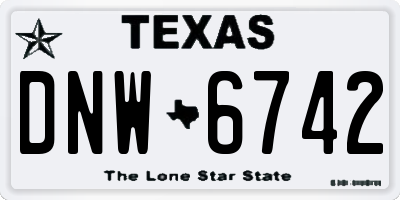 TX license plate DNW6742