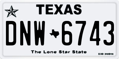 TX license plate DNW6743