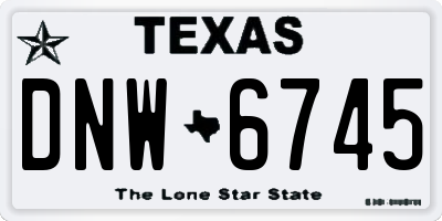 TX license plate DNW6745