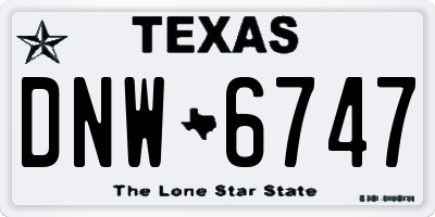 TX license plate DNW6747