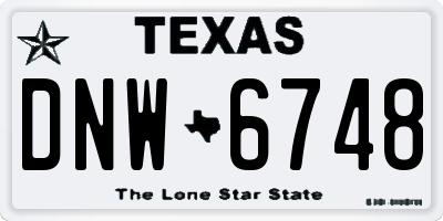 TX license plate DNW6748