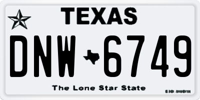 TX license plate DNW6749