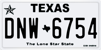 TX license plate DNW6754