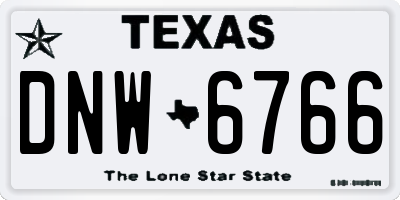 TX license plate DNW6766
