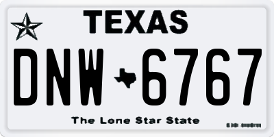 TX license plate DNW6767