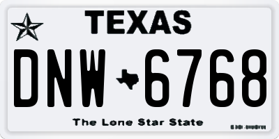 TX license plate DNW6768
