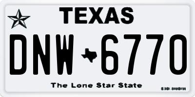 TX license plate DNW6770