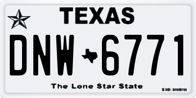 TX license plate DNW6771
