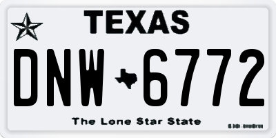 TX license plate DNW6772