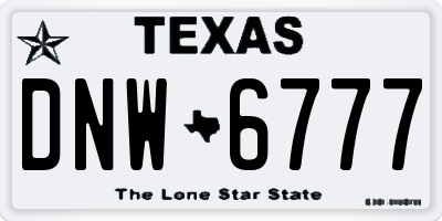 TX license plate DNW6777