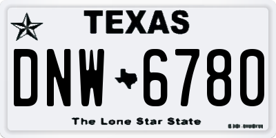 TX license plate DNW6780