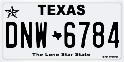 TX license plate DNW6784