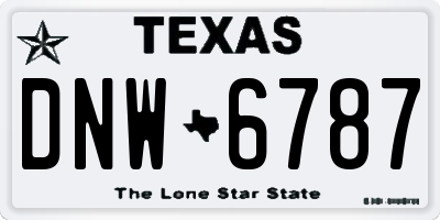 TX license plate DNW6787