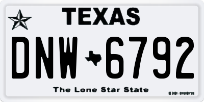 TX license plate DNW6792