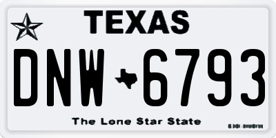 TX license plate DNW6793