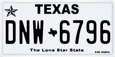 TX license plate DNW6796