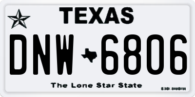 TX license plate DNW6806