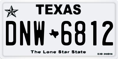 TX license plate DNW6812