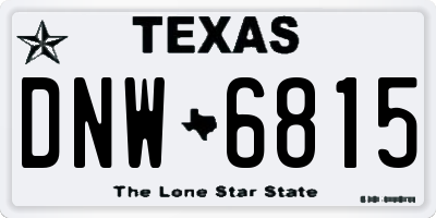 TX license plate DNW6815