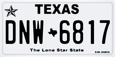 TX license plate DNW6817