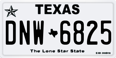 TX license plate DNW6825