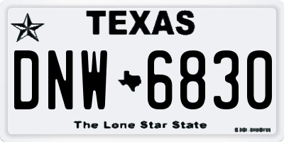 TX license plate DNW6830