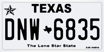 TX license plate DNW6835