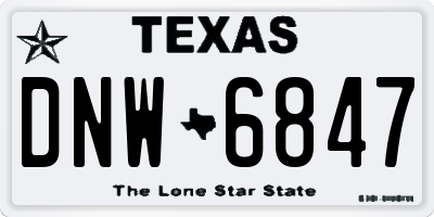 TX license plate DNW6847