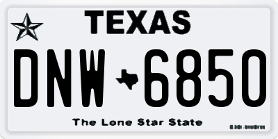 TX license plate DNW6850