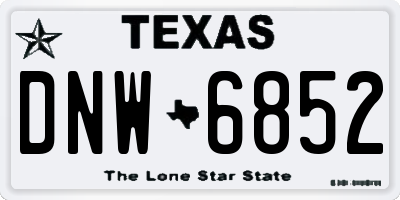 TX license plate DNW6852