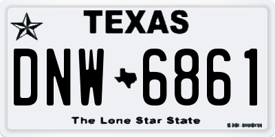 TX license plate DNW6861