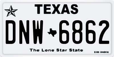 TX license plate DNW6862