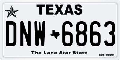 TX license plate DNW6863