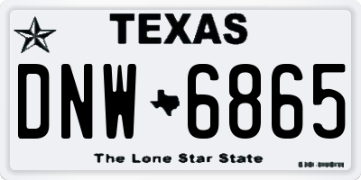 TX license plate DNW6865