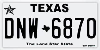 TX license plate DNW6870