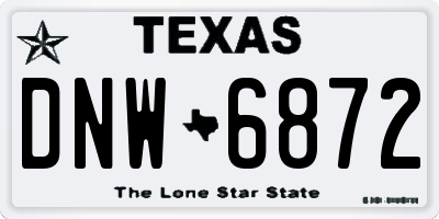 TX license plate DNW6872