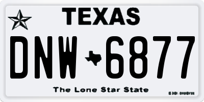 TX license plate DNW6877