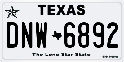 TX license plate DNW6892