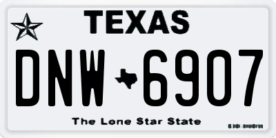 TX license plate DNW6907