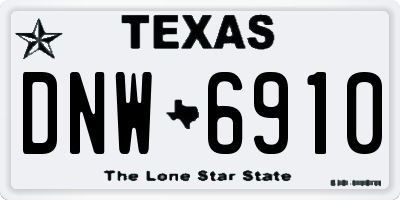 TX license plate DNW6910