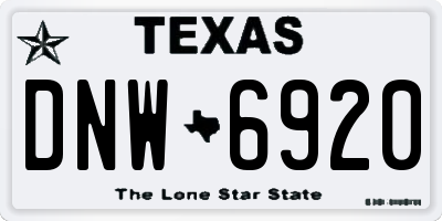 TX license plate DNW6920