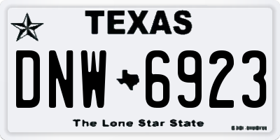 TX license plate DNW6923